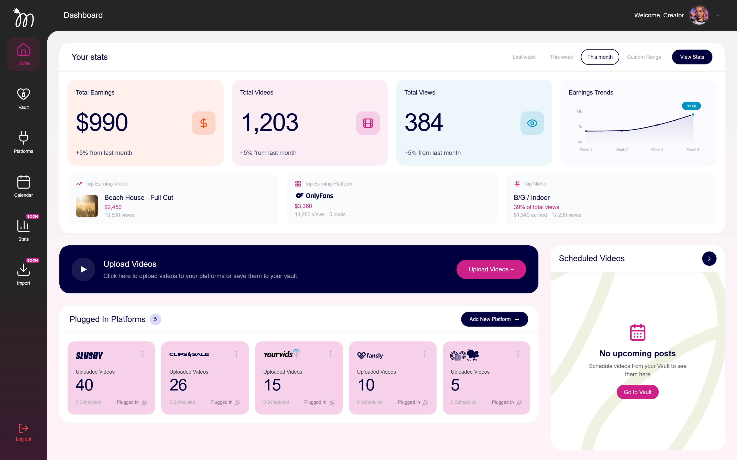 ModelPlug dashboard
