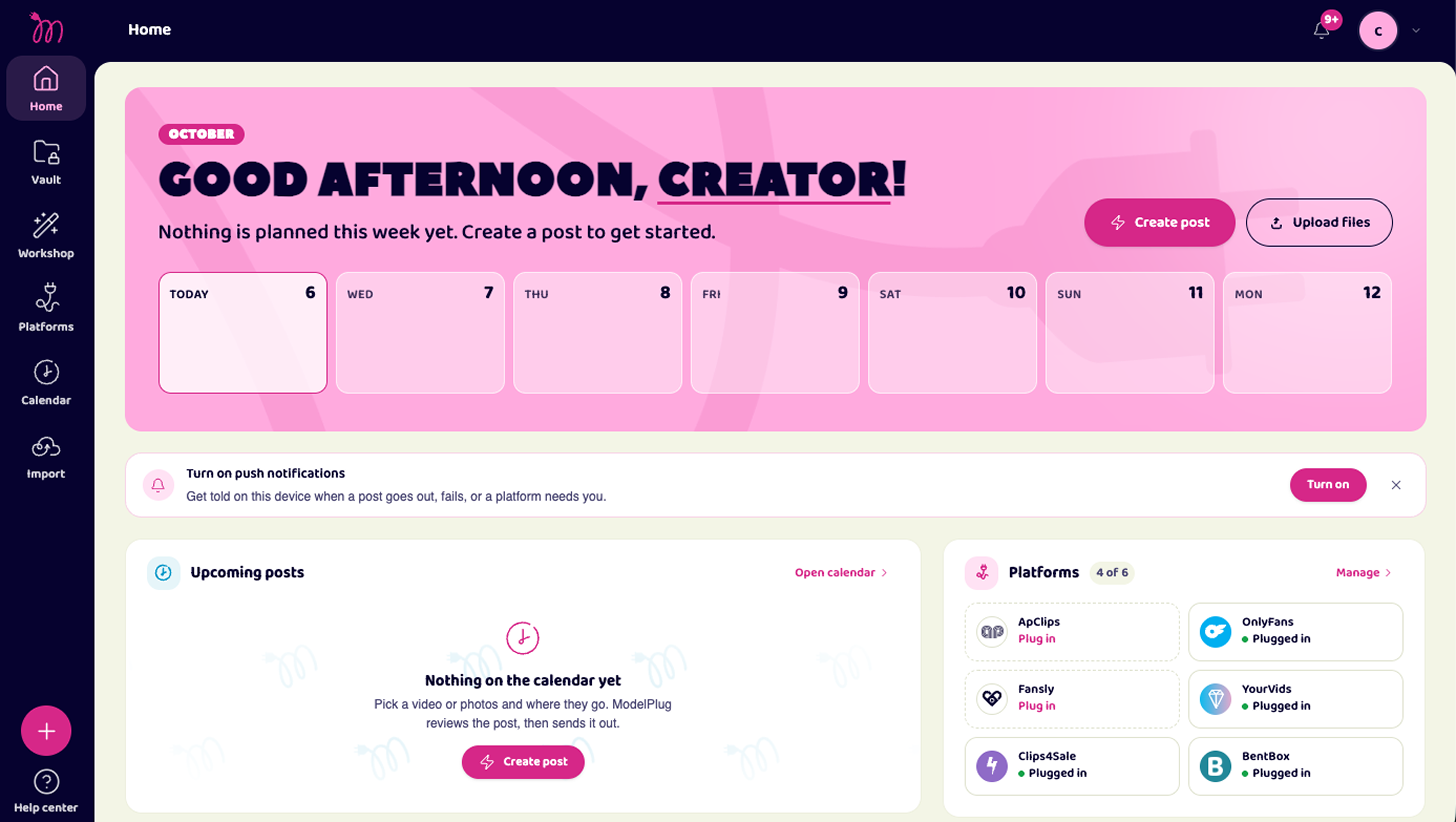 ModelPlug dashboard